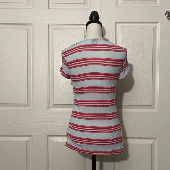 Ella Moss vintage sold by Anthropologie Cap Sleeve Tee with V-neck & knot, M - Picture 4 of 15